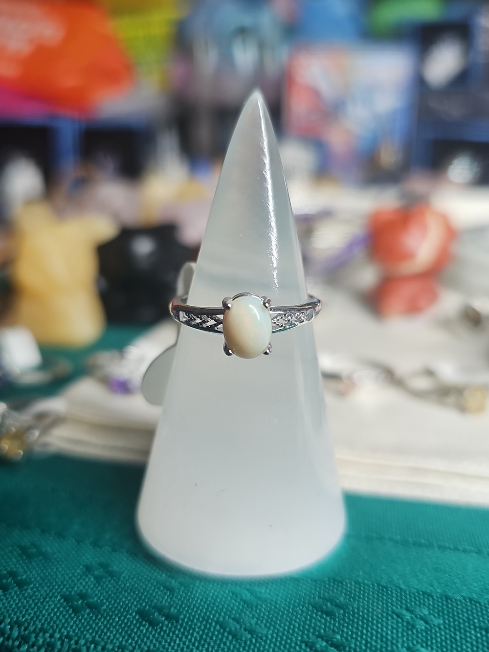 Opal Adjustable Alloy Ring